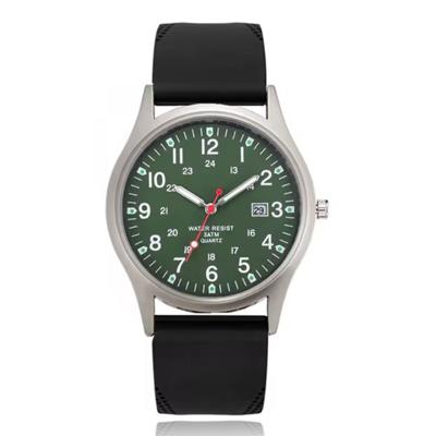 Herenhorloge met groene wijzerplaat en zwarte band - Stoer en functioneel design Herenhorloge met groene wijzerplaat en zwarte band - Stoer en functioneel design