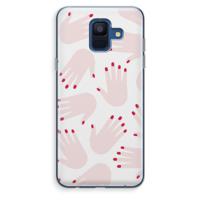 Hands pink: Samsung Galaxy A6 (2018) Transparant Hoesje