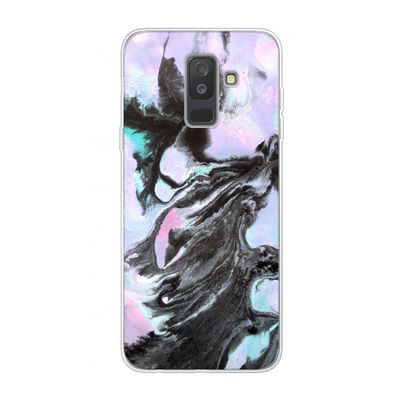 Pastel zwart: Samsung Galaxy A6 Plus (2018) Transparant Hoesje