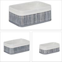 Basic Bamboe opbergmanden 3 stuks grijs/wit