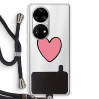 Hartje: Huawei P50 Pro Transparant Hoesje met koord