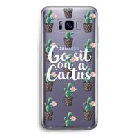 Cactus quote: Samsung Galaxy S8 Plus Transparant Hoesje - thumbnail