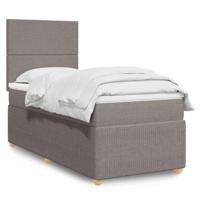 Boxspring met matras stof taupe 90x190 cm