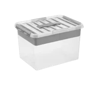 Sunware Q-line opbergbox met inzet 22L transp./metaal