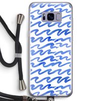 Blauwe golven: Samsung Galaxy S8 Plus Transparant Hoesje met koord