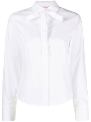 Valentino Garavani chemise en coton à col lavallière - Blanc