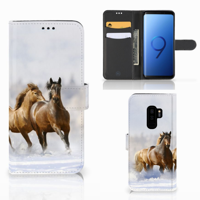 Samsung Galaxy S9 Plus | Telefoonhoesje | Met pasjeshouder | Paarden