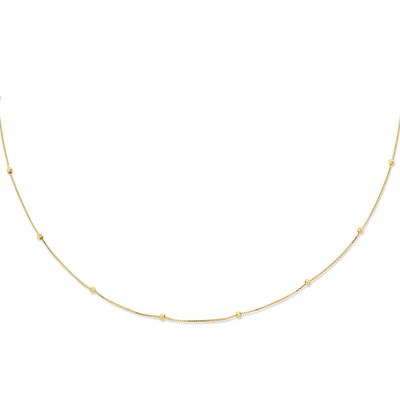 Ketting Bolletjes gediamanteerd geelgoud gediamanteerd 2 mm 42-45 cm