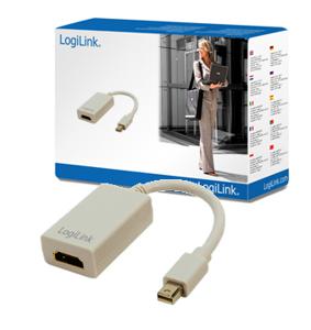 LogiLink Mini DisplayPort / HDMI Adapter 0,1 m HDMI 19-pin FM Mini DisplayPort M Grijs