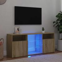 Tv-meubel met LED-verlichting 120x30x50 cm sonoma eikenkleurig