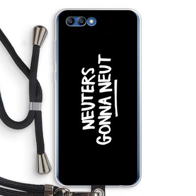 Neuters (zwart): Honor 10 Transparant Hoesje met koord