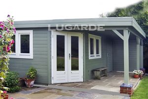 Lugarde Tuinhuis TP33o 540x480 cm - 44 mm- Plat dak- Hout- Lugarde