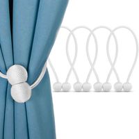 AWEMOZ Luxe Gordijn Embrasse - 4 stuks - Gordijnhouders - Embrasses voor Gordijnen - Magnetisch Gordijnkoord - Wit - thumbnail