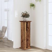 VidaXL Plantenstandaard 33x33x100 cm bewerkt hout oud houtkleurig VidaXL Plantenstandaard 33x33x100 cm bewerkt hout oud houtkleurig