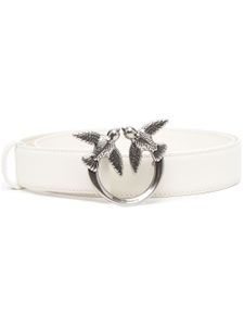 PINKO ceinture en cuir Love Berry à plaque logo - Blanc