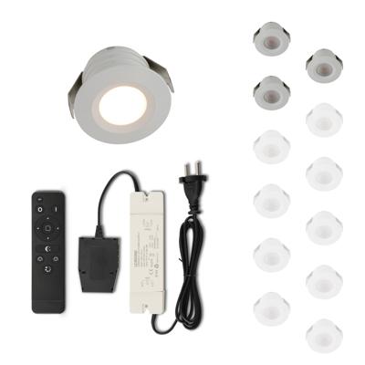 Set LED-inbouwspot met afstandsbediening Valdeno wit 3W dimbaar IP44 1-12 stuks