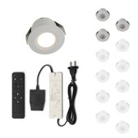 Set LED-inbouwspot met afstandsbediening Valdeno wit 3W dimbaar IP44 1-12 stuks