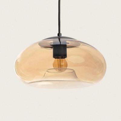 Hanglamp amberglas & E27 fitting &apos;Greco&apos;