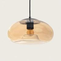Hanglamp amberglas & E27 fitting &apos;Greco&apos;