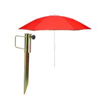 Strand/tuin parasol - met metalen grondharing 45 cm - rood - polyester - D160 cm - verstelbaar