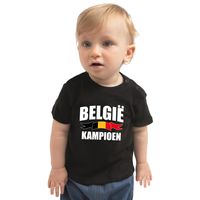 Belgie kampioen fan t-shirt zwart EK/ WK voor babys - thumbnail