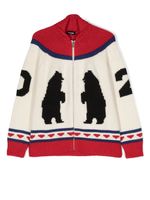 DSQUARED2 KIDS cardigan à motif en intarsia - Tons neutres