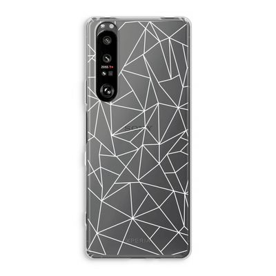 Geometrische lijnen wit: Sony Xperia 1 III Transparant Hoesje