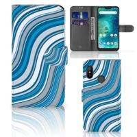 Xiaomi Mi A2 Lite | Telefoon Hoesje | Waves Blue | Portemonnee hoesje