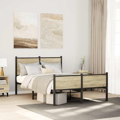 Bedframe zonder matras metaal sonoma eikenkleurig 120x200 cm