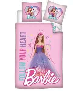 Barbie Dekbedovertrek follow your heart 100 X 135 Cm katoen