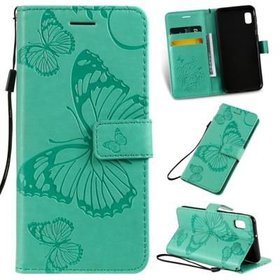 Gedrukt afdrukken Butterfly patroon horizontale Flip PU lederen draagtas met houder & kaartsleuven & portemonnee & Lanyard voor Galaxy A10e (groen)