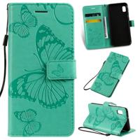 Gedrukt afdrukken Butterfly patroon horizontale Flip PU lederen draagtas met houder & kaartsleuven & portemonnee & Lanyard voor Galaxy A10e (groen)