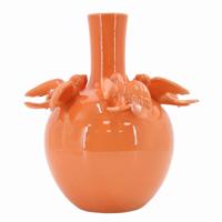 Bolvaas Zwaluwen keramiek D25xH32 oranje