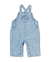 HEMA Babytuinbroek denim hartjes denim (denim)