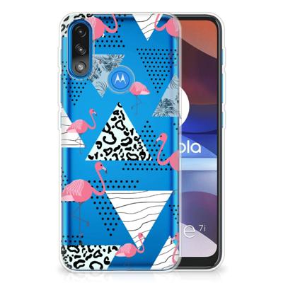 Motorola Moto E7/E7i Power | TPU Hoesje | Flamingo Triangle