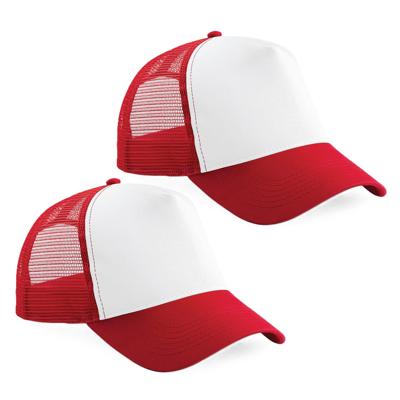 5x Truckers baseball caps rood/wit voor volwassenen