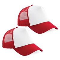 5x Truckers baseball caps rood/wit voor volwassenen