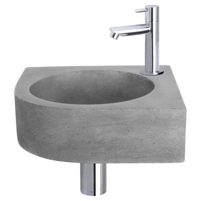 Differnz Cleo fonteinset beton donkergrijs - kraan recht - 31.5 x 31.5 x 10 cm - chroom