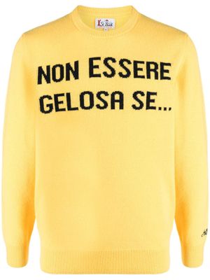 MC2 Saint Barth pull en maille intarsia à col rond - Jaune