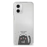 Motorola Moto G73 Telefoonhoesje met Naam Cat Good Day - thumbnail