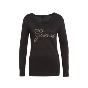 GUESS longsleeve Doriane met strass steentjes zwart