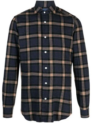 Barba chemise en coton à carreaux - Marron