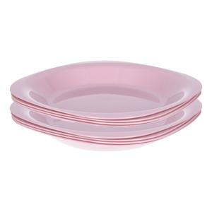 Verjaardag/kinder/camping borden - 8x stuks - Dia 21 cm - roze - kunststof - onbreekbaar