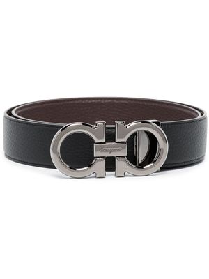 Ferragamo ceinture réversible à boucle Gancini - Noir