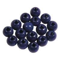 Rayher hobby kralen van hout - blauw - Dia 6 mm - 115x stuks - DIY sieraden maken - Kralen rijgen