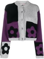 Kenzo Boke Flower Checkerboard cropped cardigan - Violet - thumbnail