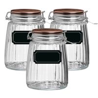 Weckpot/inmaakpot - 6x - 1.5L - glas - met beugelsluiting - incl. etiketten