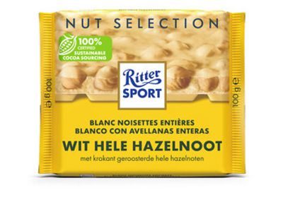 Ritter Sport Rittersport - Wit Hele Hazelnoot 100 Gram 10 Stuks
