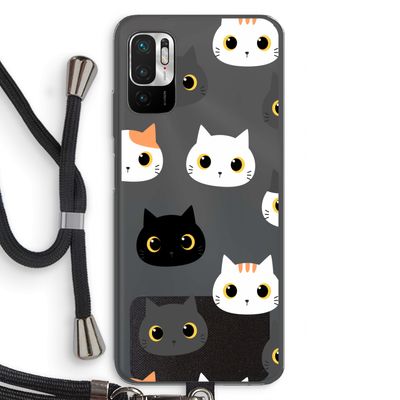 Katten: Xiaomi Redmi Note 10 5G Transparant Hoesje met koord