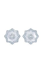 David Morris boucles d'oreilles en or blanc 18ct pavées de diamants - Argent - thumbnail